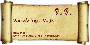 Varsányi Vajk névjegykártya
